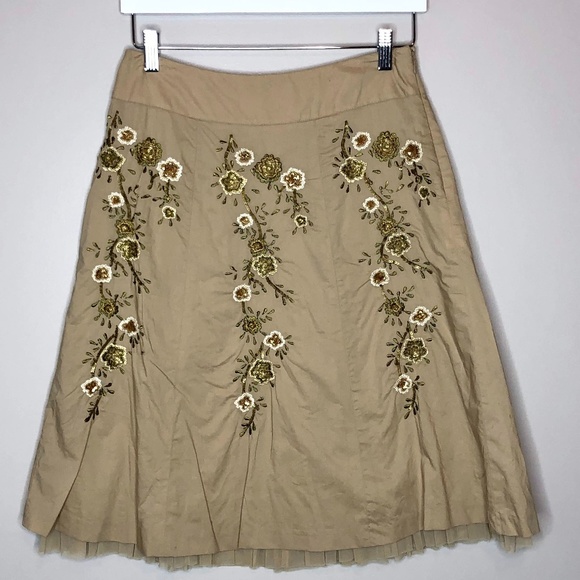 Talbots Dresses & Skirts - Embroidered Talbots Midi Flare Skirt
